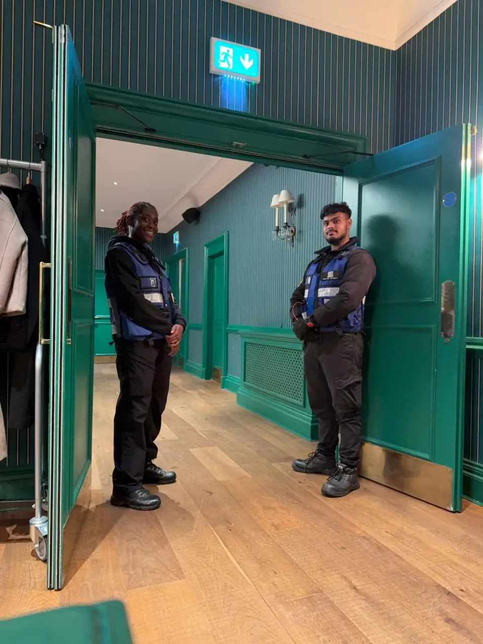 Zentinel officers managing access control and cloakroom at a formal event