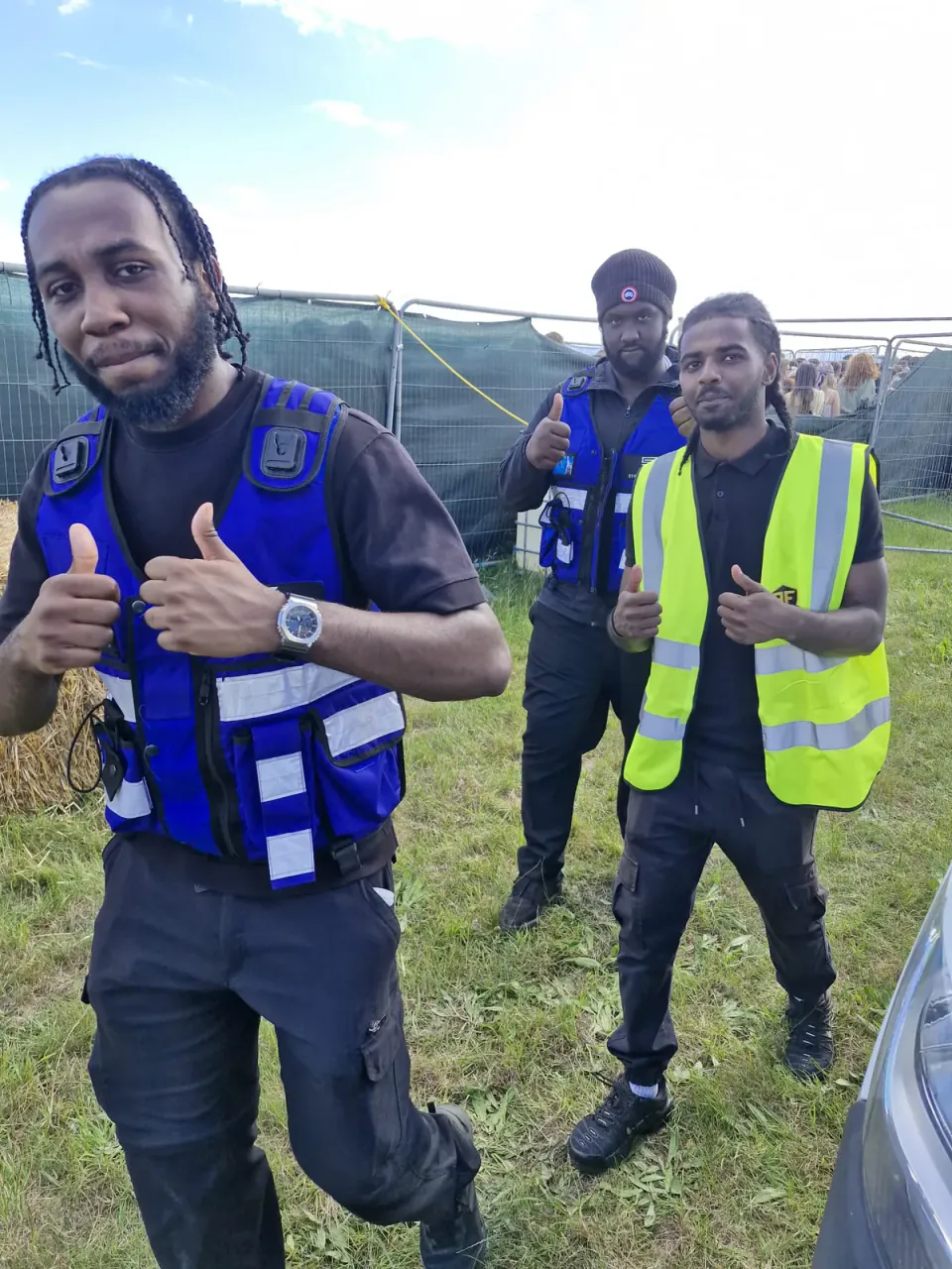 Zentinel security team giving thumbs up at a festival site